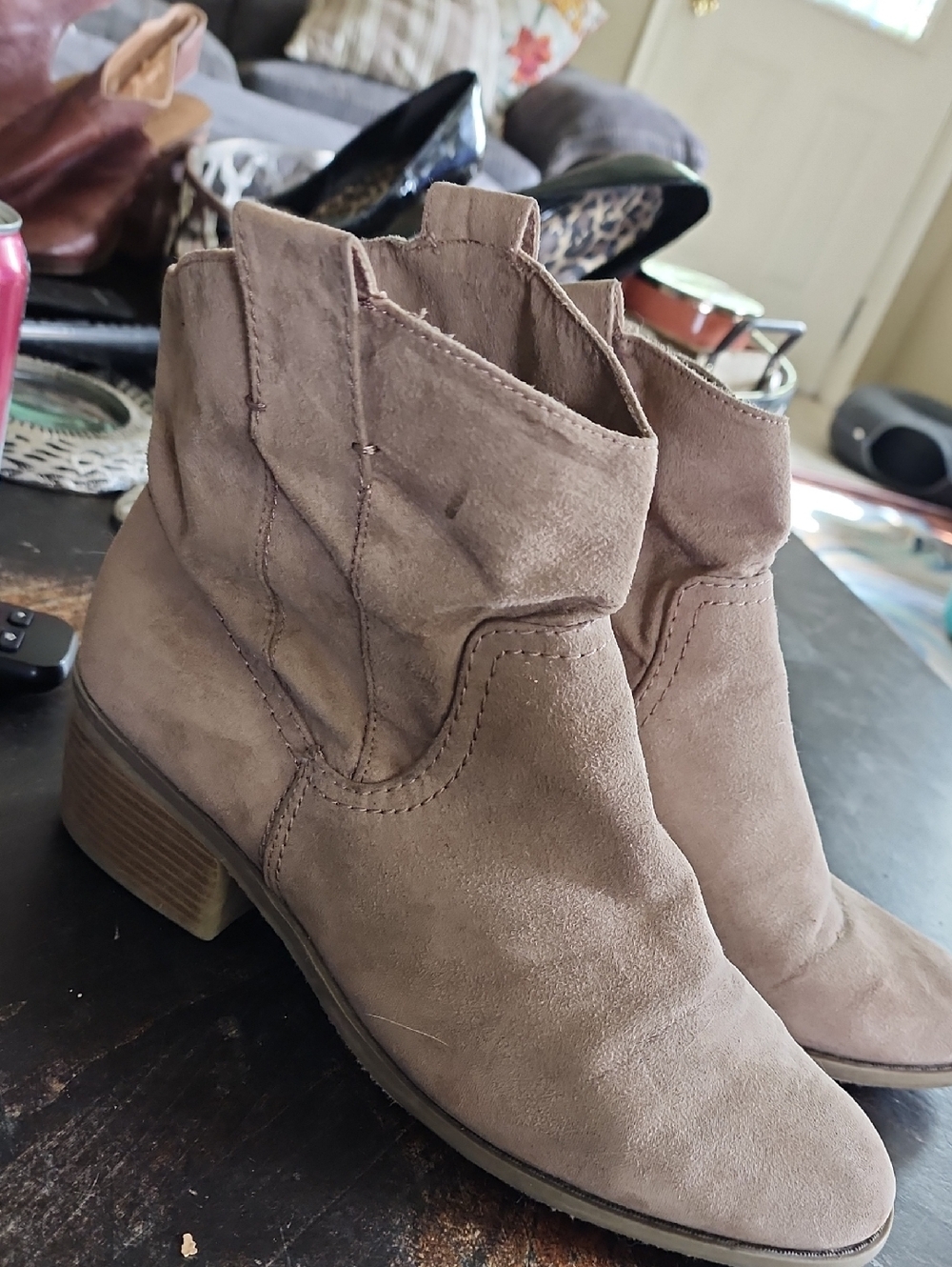 Merona Taupe Suede Ankle Boots - Size 11